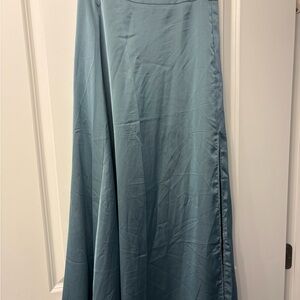 Sincerely Jules | Metallic Blue Maxi Skirt w/ Slit